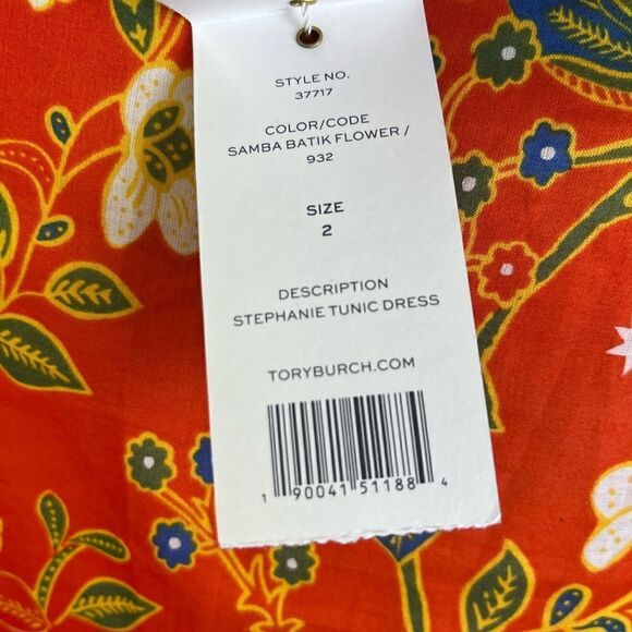 NWT Tory Burch Stephanie Dress L/S Tunic V-Neck Style# 37717 Size 2 - Picture 8 of 8